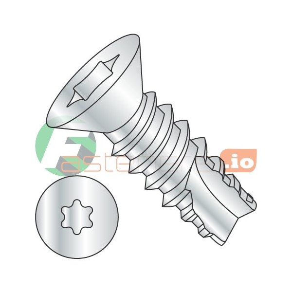 Newport Fasteners Thread Cutting Screw, #4 x 1/2 in, Zinc Plated Steel Flat Head Torx Drive, 10000 PK 980412 - main